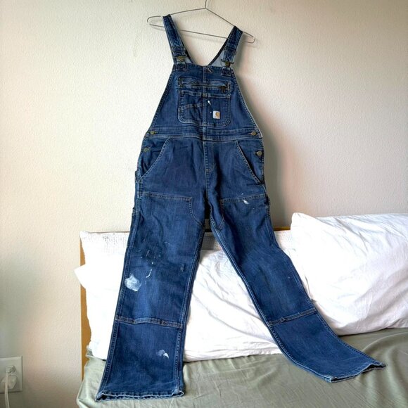Carhartt double knee overalls jeans Women's Small - Picture 2 of 5
